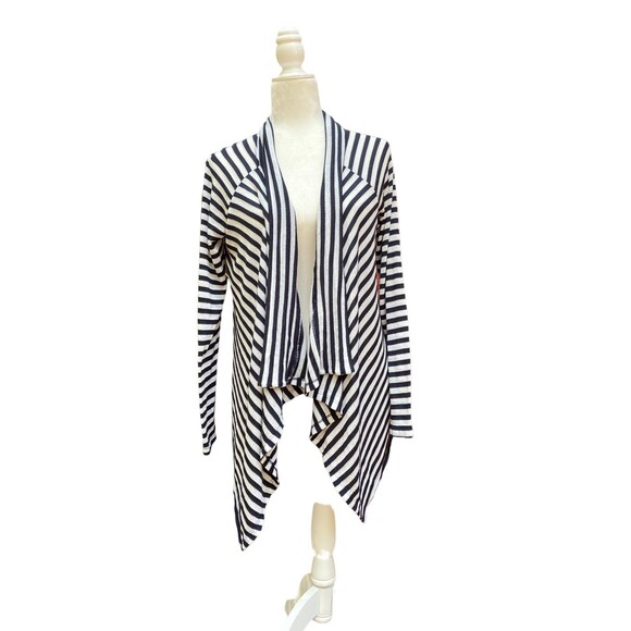 Kate Madisen Striped Lightweight Open Cardigan Long Sleeve Top Size Medium M - Picture 1 of 9